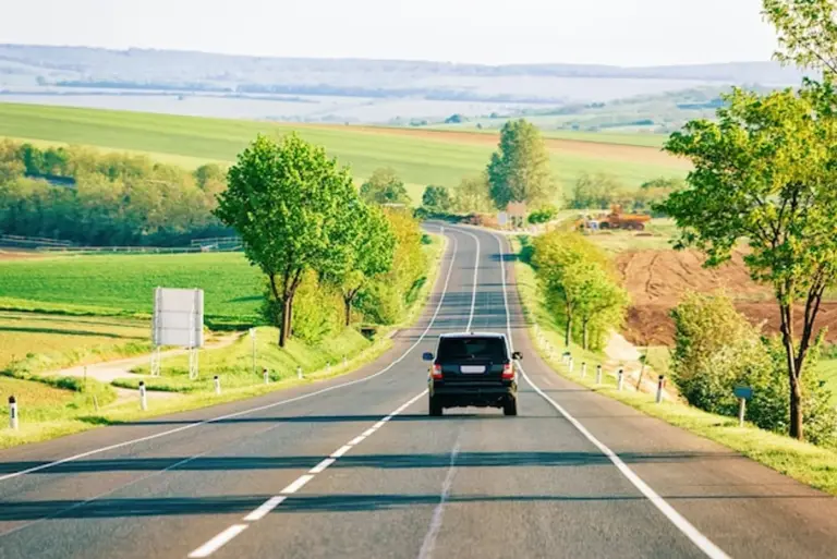 autumn car navigation smartphone czech countryside