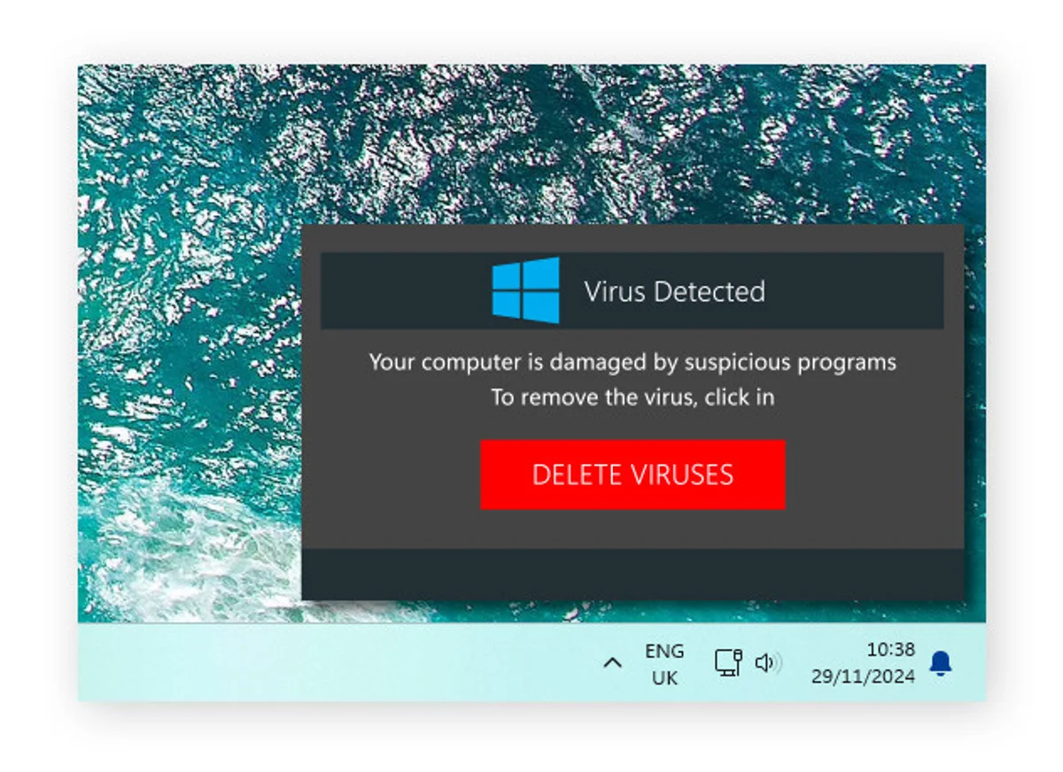 fake czech online shop computer screen alert