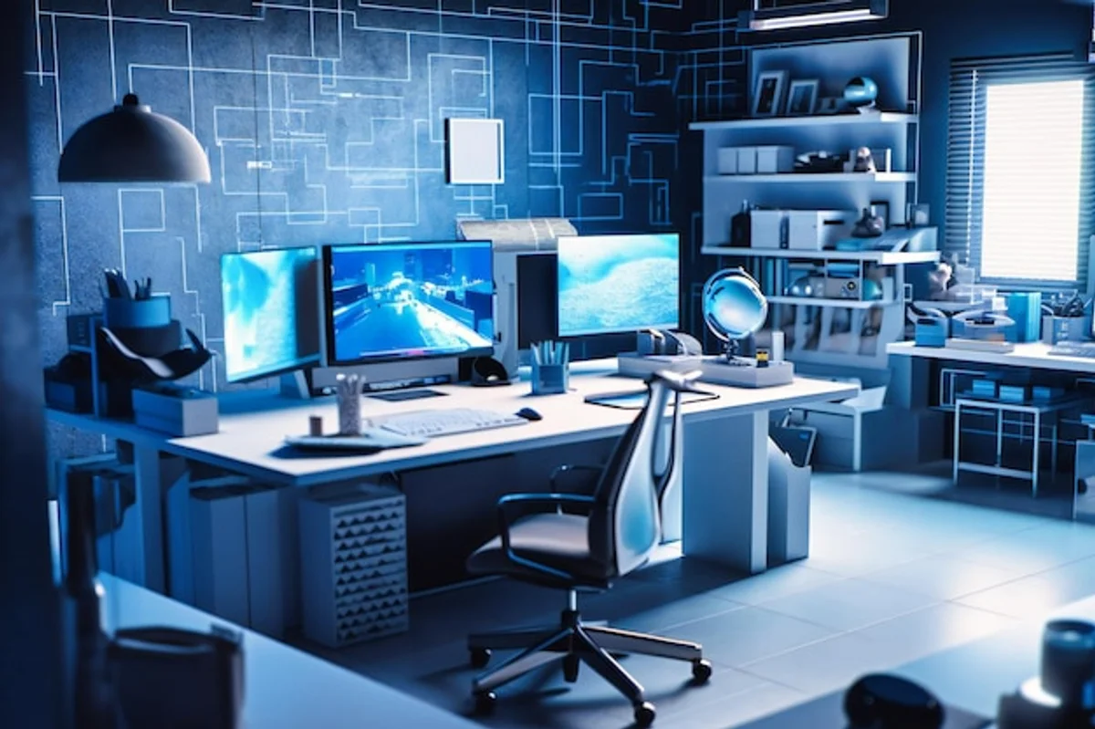 organized home digital files workspace
