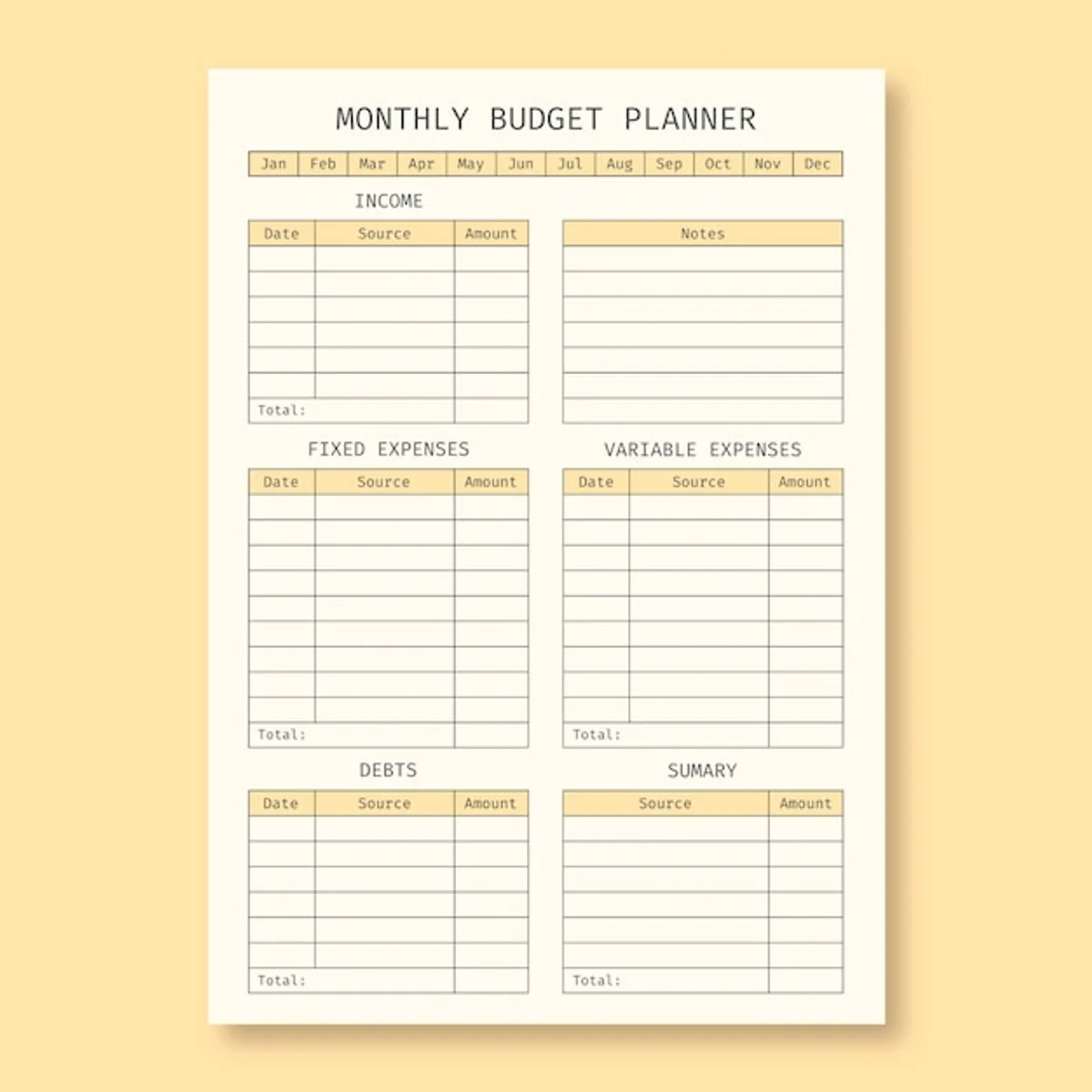 minimalist budget tracking home setup