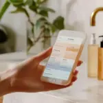mobile phone skin health app modern technology closeup