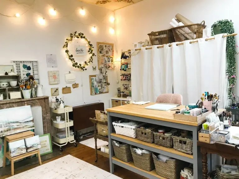 creative art supplies organization small apartment modern Czech