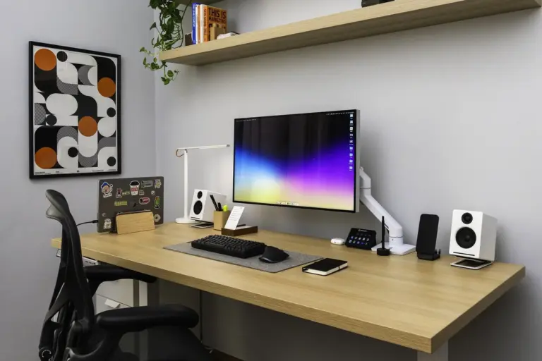 modern home office workspace Czech minimalistic style