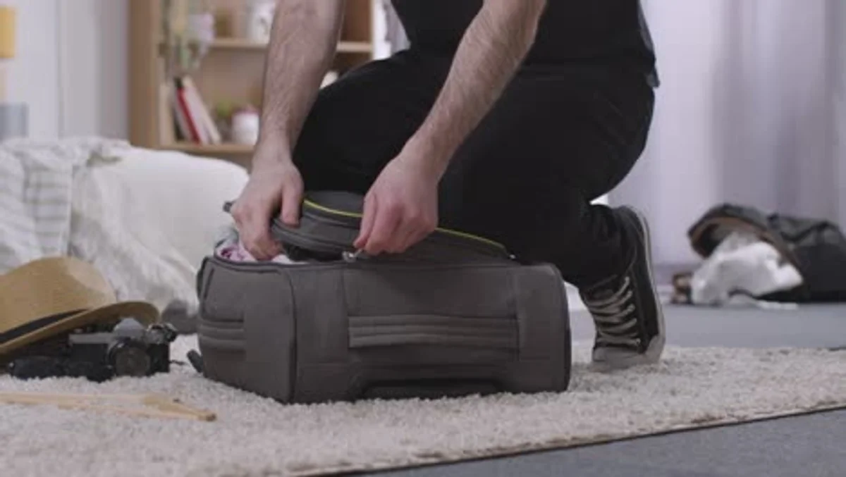 organized family car trunk gloves and tools