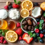 autumn fruits natural sweetener flat lay healthy czech food