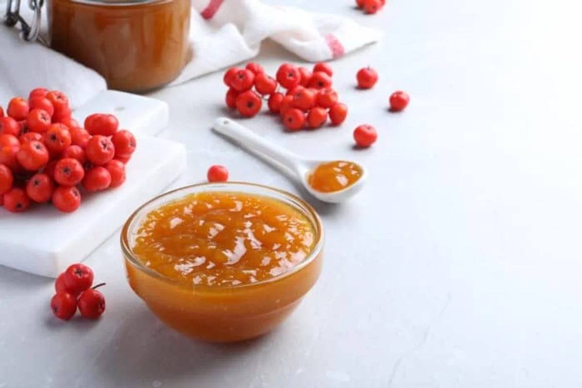 homemade rowanberry syrup natural sweetener autumn kitchen