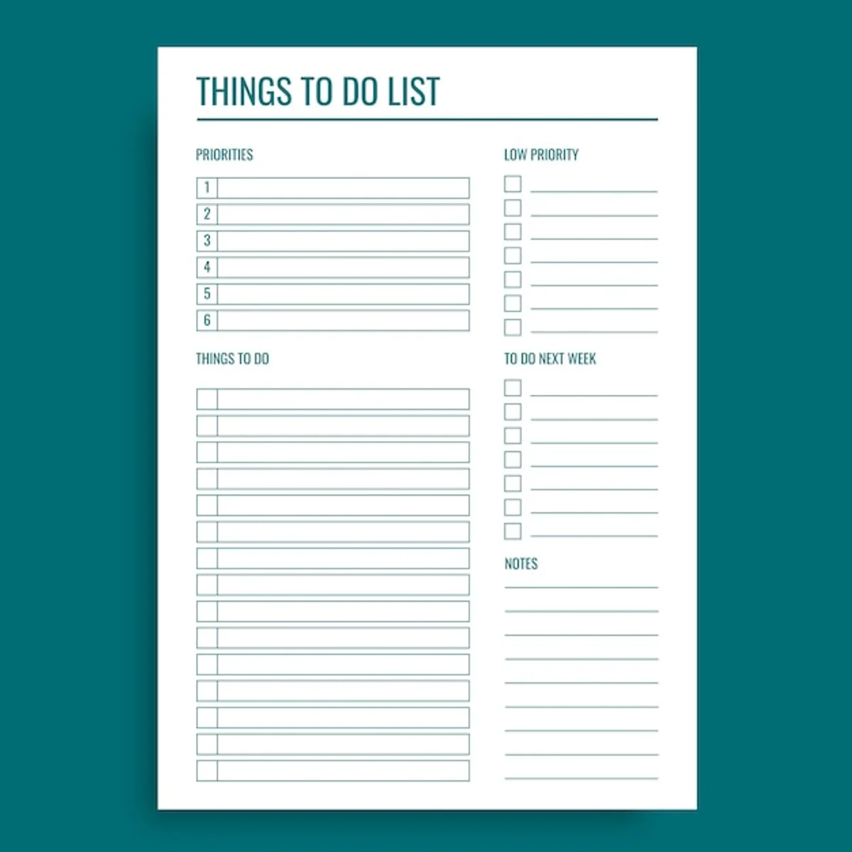 work day planning notebook with small task lists