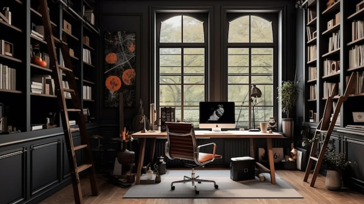 organised productive workspace home office modern minimalist