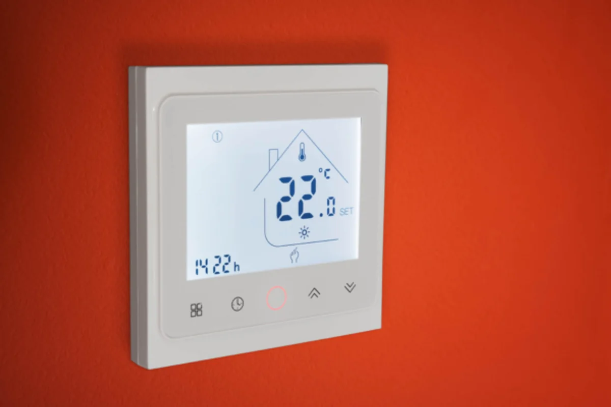 smart thermostat in cozy modern home Czech Republic