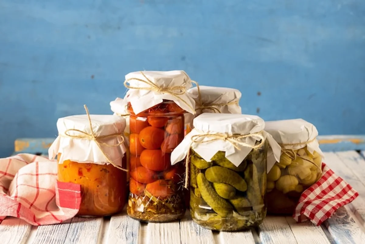 home canning autumn vegetables jars