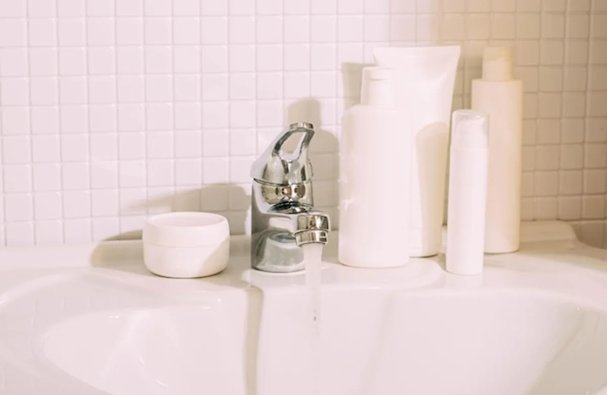 cosmetic organizer on bathroom sink real home