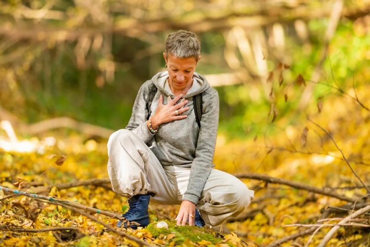 mindful autumn walk beautiful skin forest