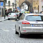 frustrated driver traffic jam city Prague
