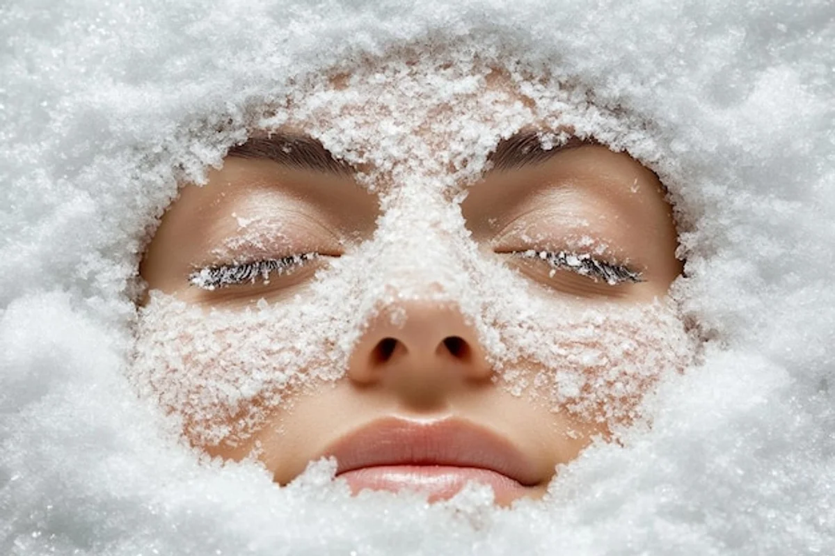 dry skin care winter woman face closeup