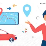 modern gps app interface in car czech republic