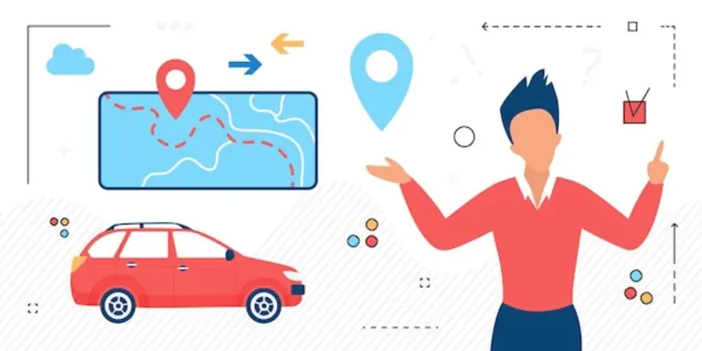modern gps app interface in car czech republic
