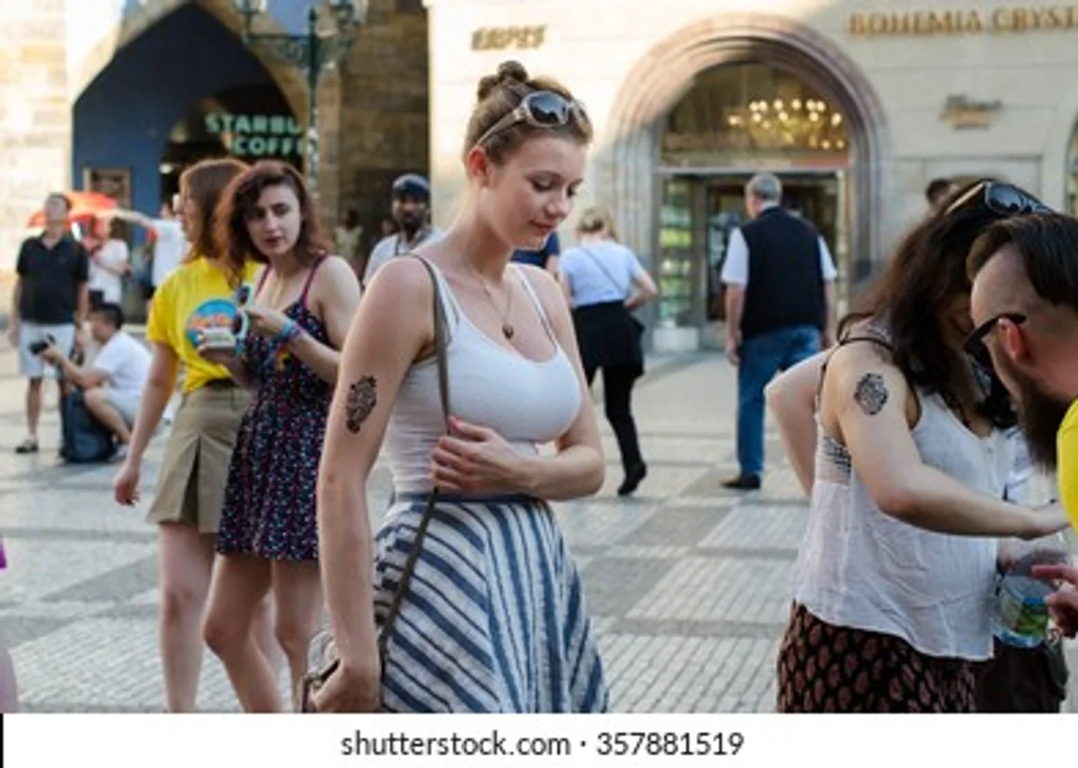 czech friends urban city casual laughing candid