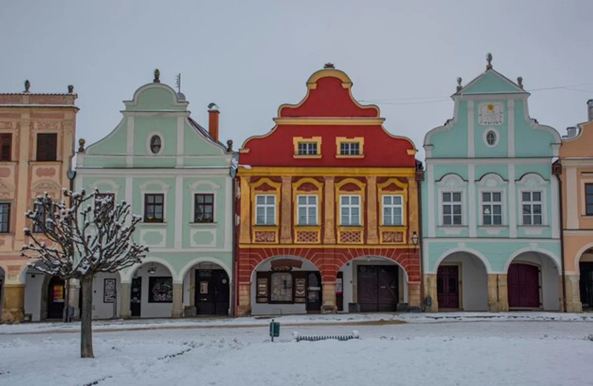family closing window winter czech house