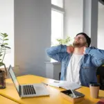 office worker taking a break real life