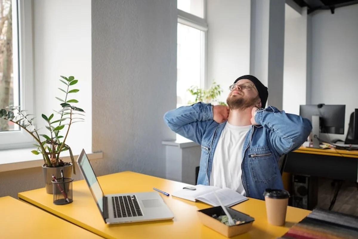 office worker taking a break real life