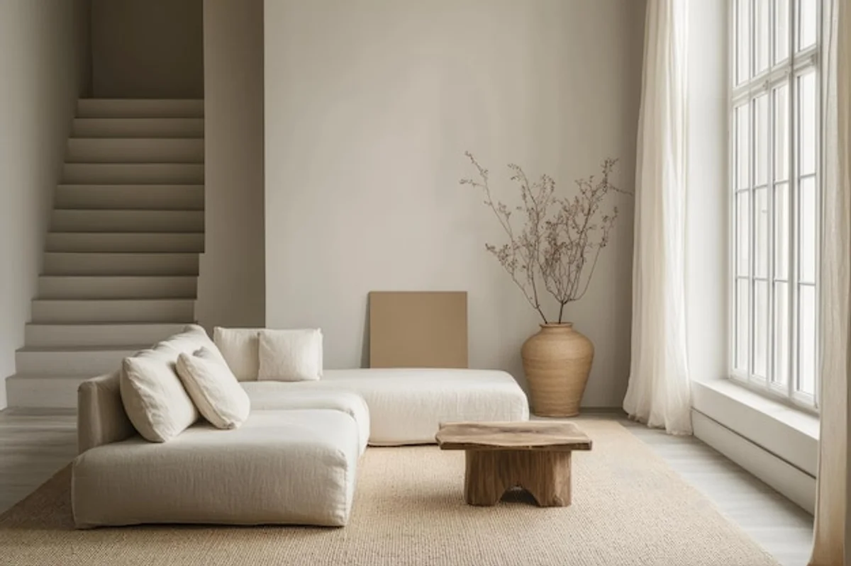organized modern living room minimalism calm