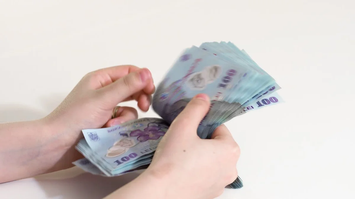 Czech family budget planning at home table