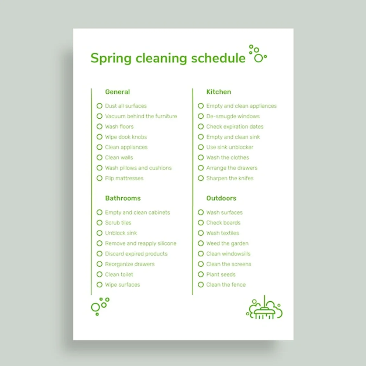 autumn cleaning checklist inspiration