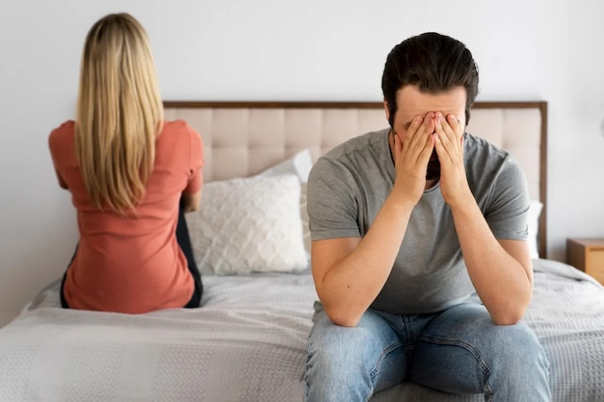 argument at home autumn sad couple