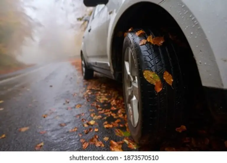 Czech car autumn tire check road safety