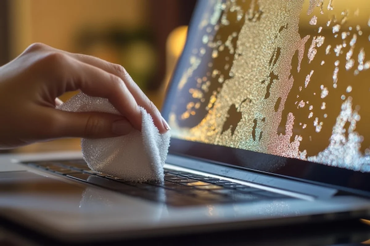 clean screen microfiber cloth close up