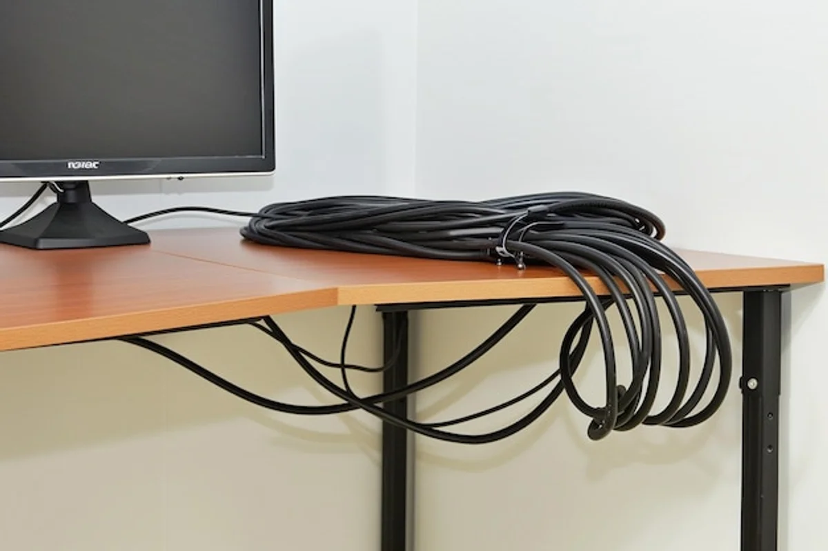 DIY cable management home office