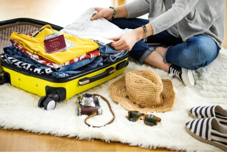 packing autumn suitcase cozy travel Czech Republic