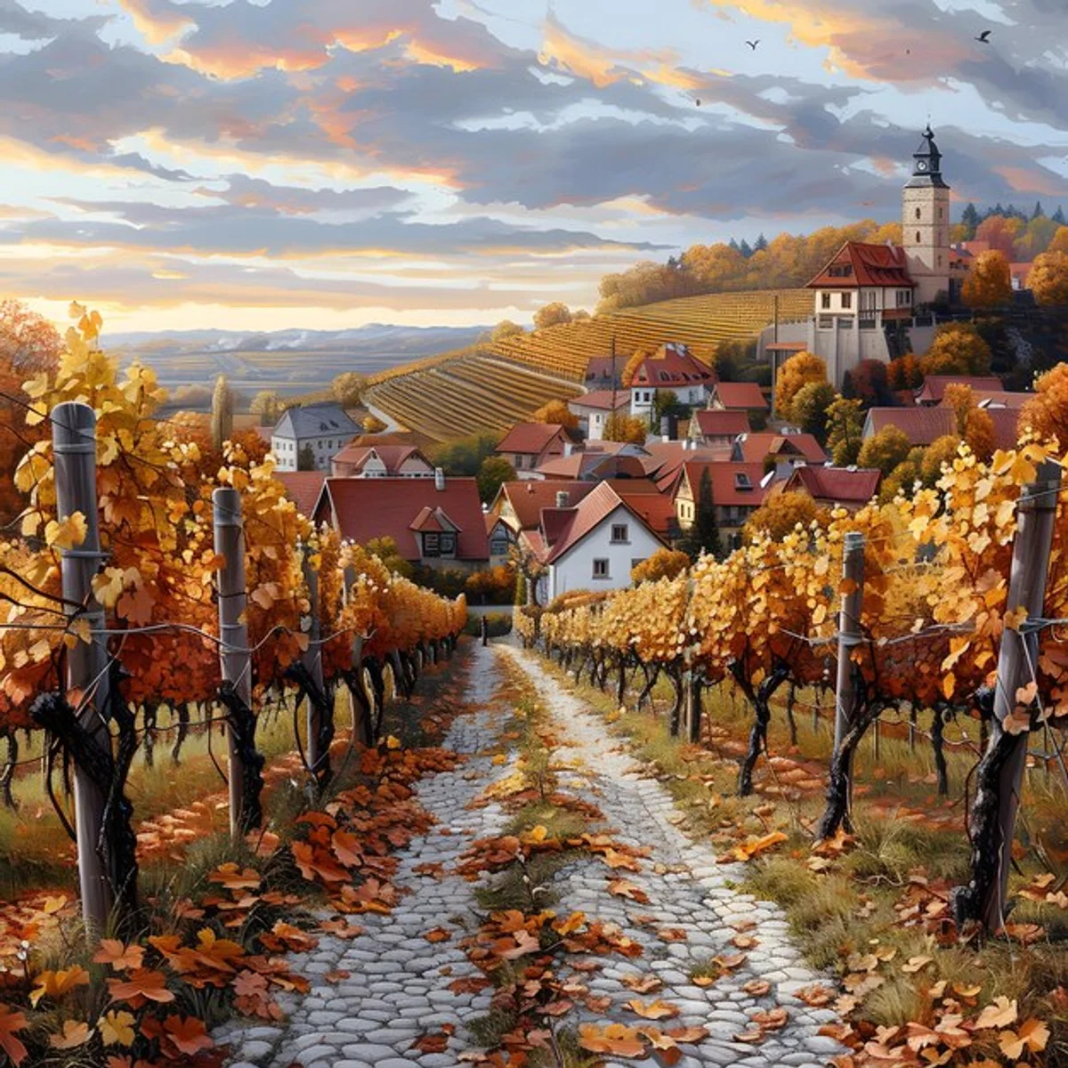 moravian autumn vineyard landscape