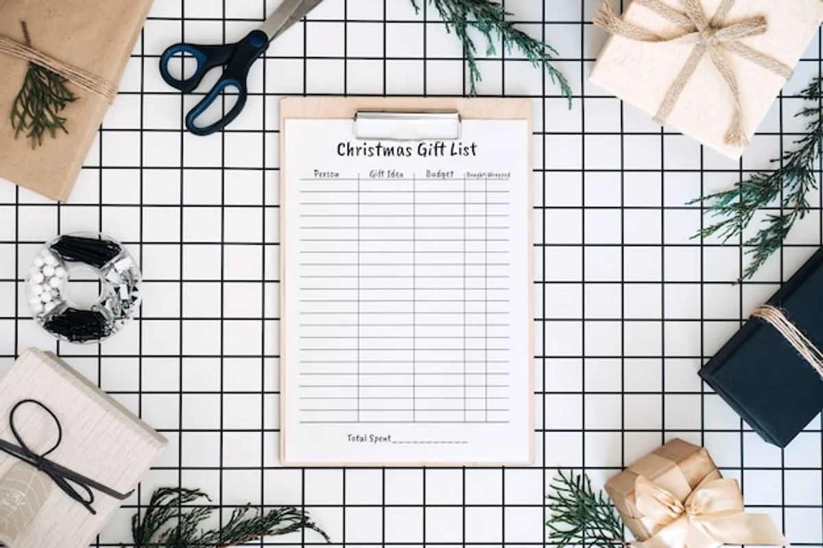 wrapping gifts with budget planning checklist