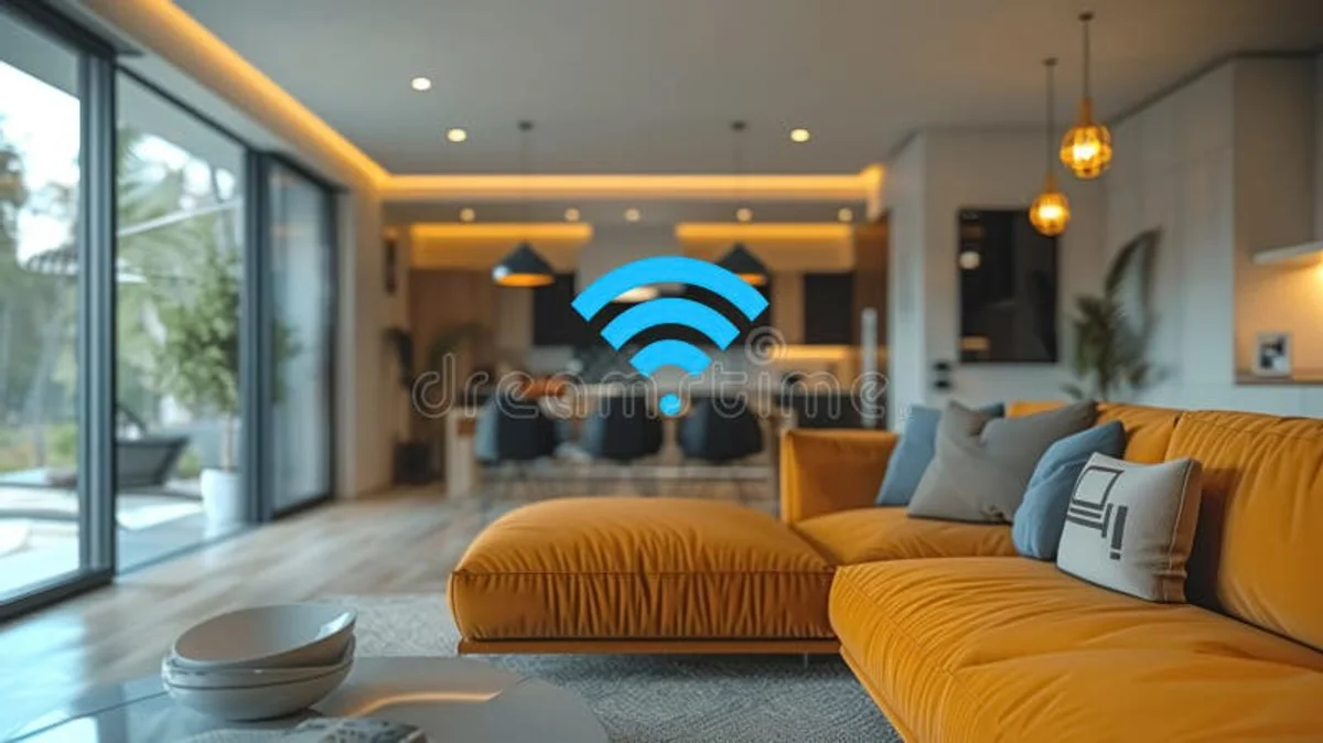 home wifi winter security concept, Czech living room