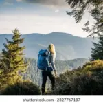 solo hiker czech mountains dramatic landscape