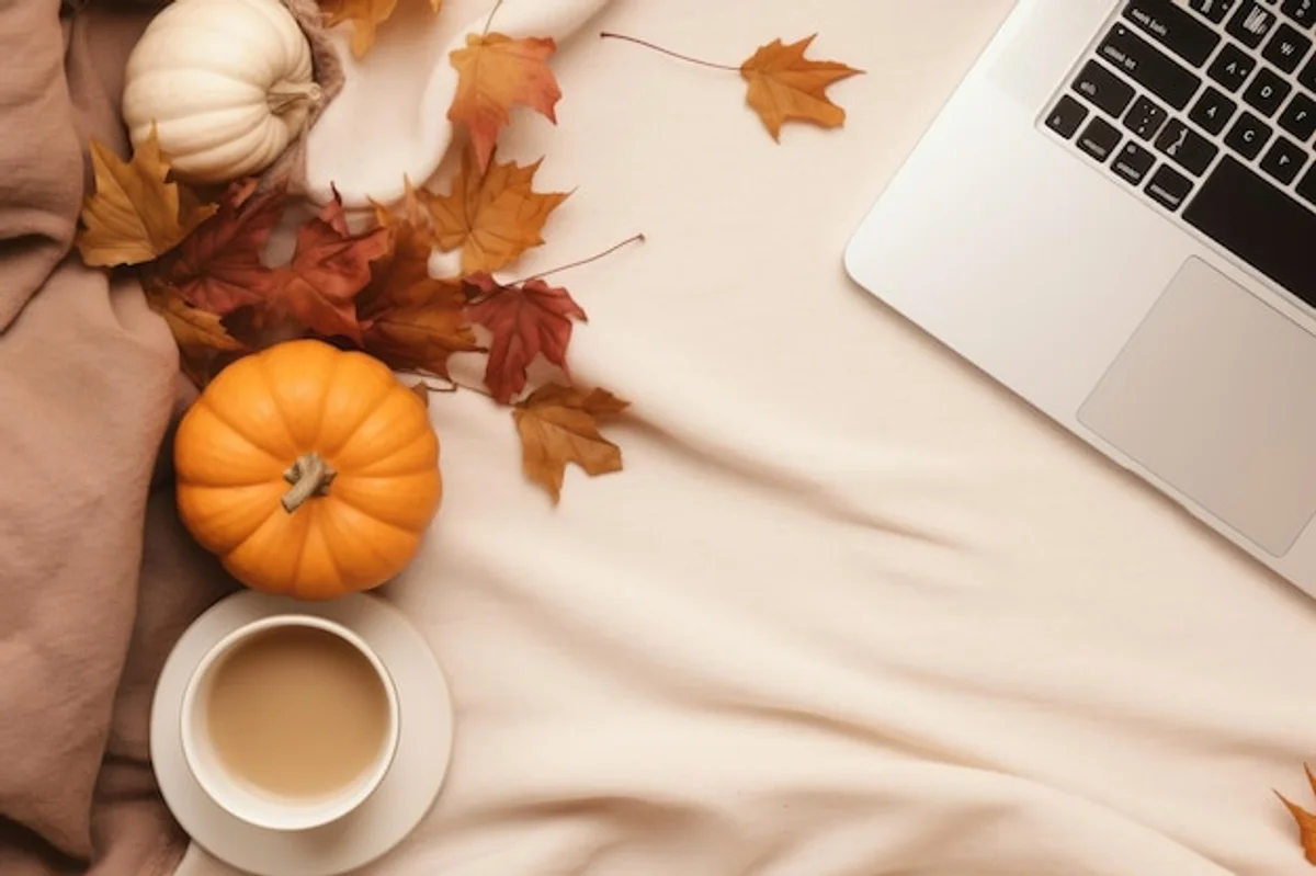 cozy home workspace autumn productivity no coffee