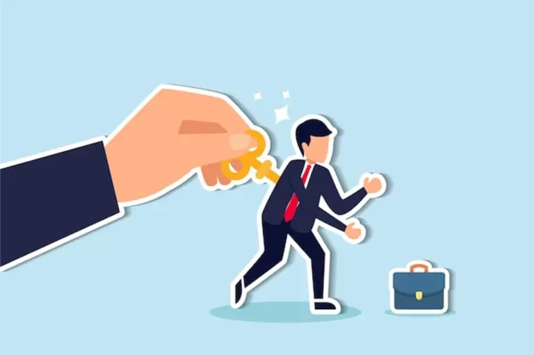 motivated office worker overcoming fatigue