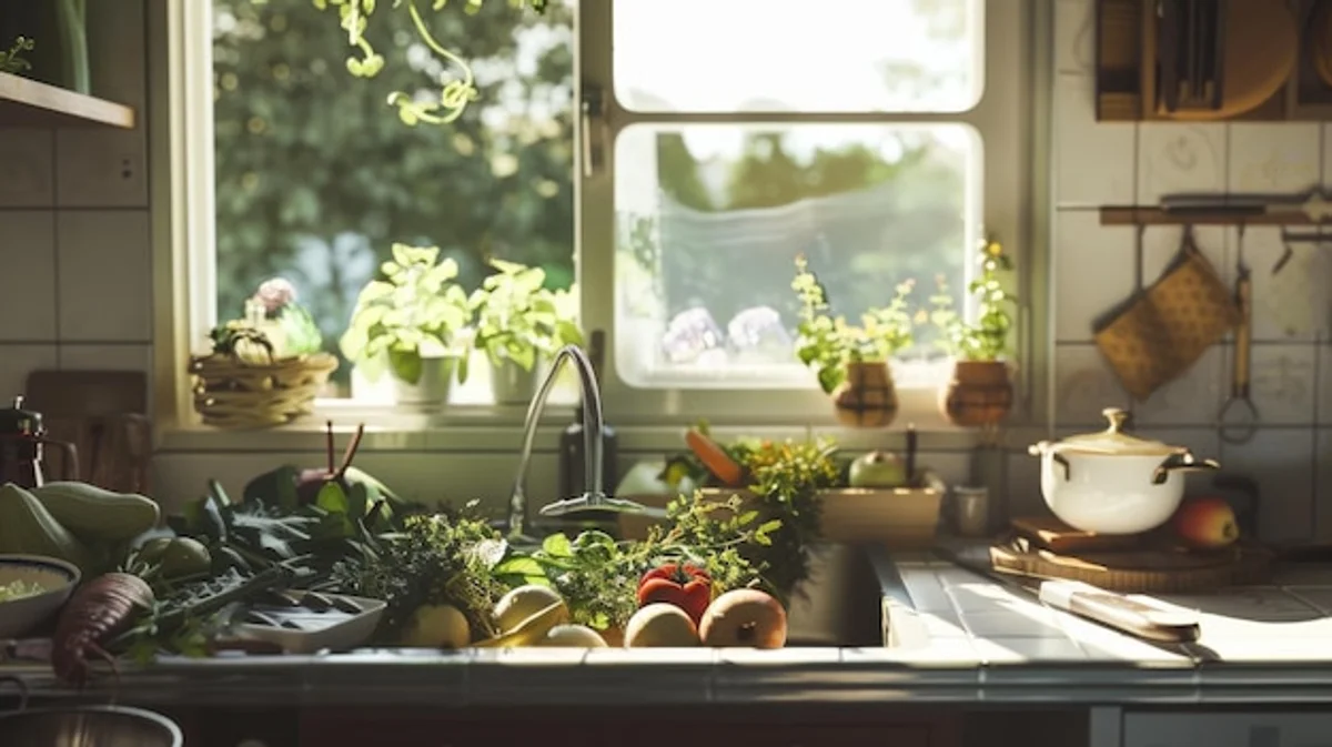 herbs in autumn window indoor planting home kitchen