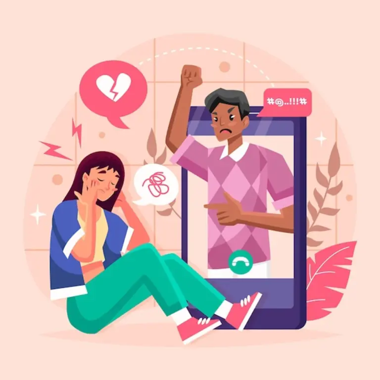 digital toxic relationship warning illustration