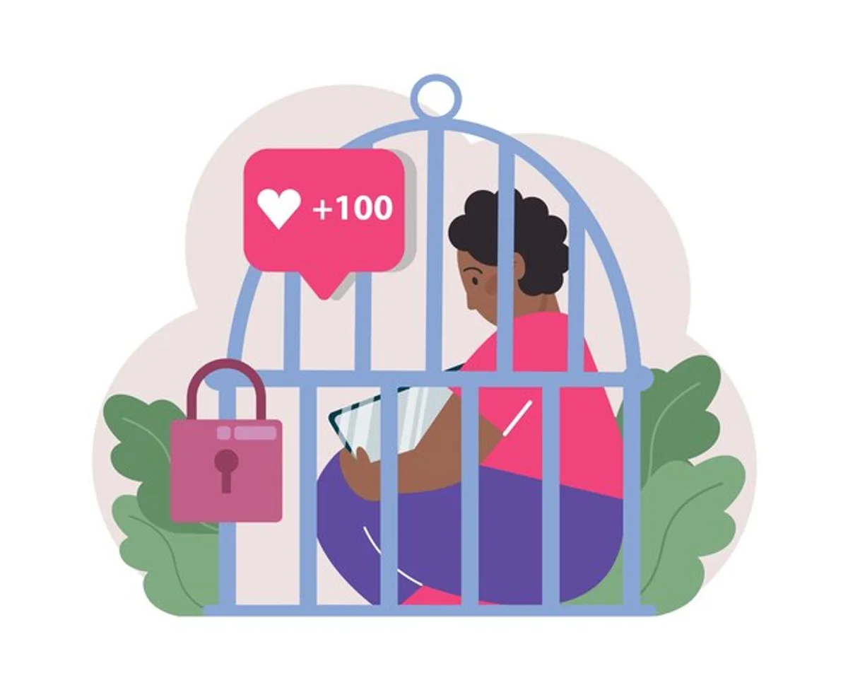 toxic relationship signs, broken smartphone screen, digital abuse illustration