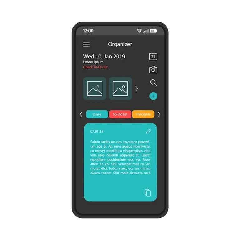modern european time management app user interface
