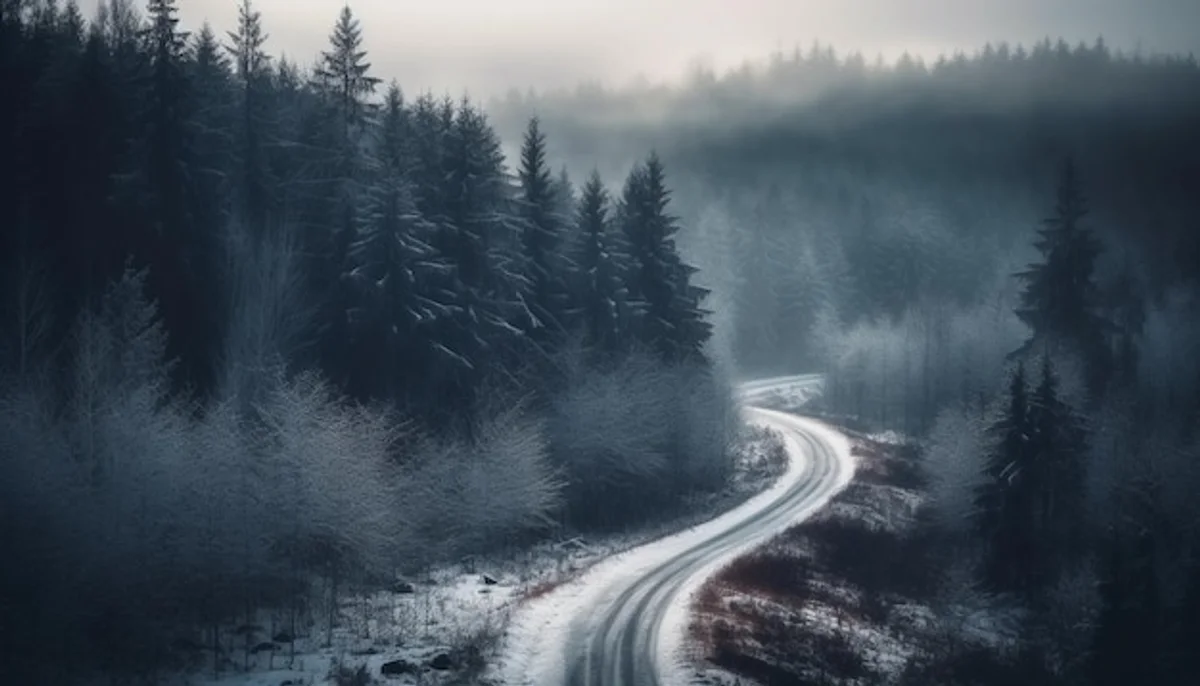 dense fog motorway car lights hazard Europe