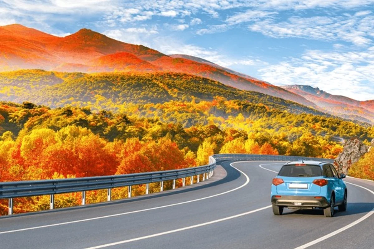 car raining road fuel saving autumn Czechia