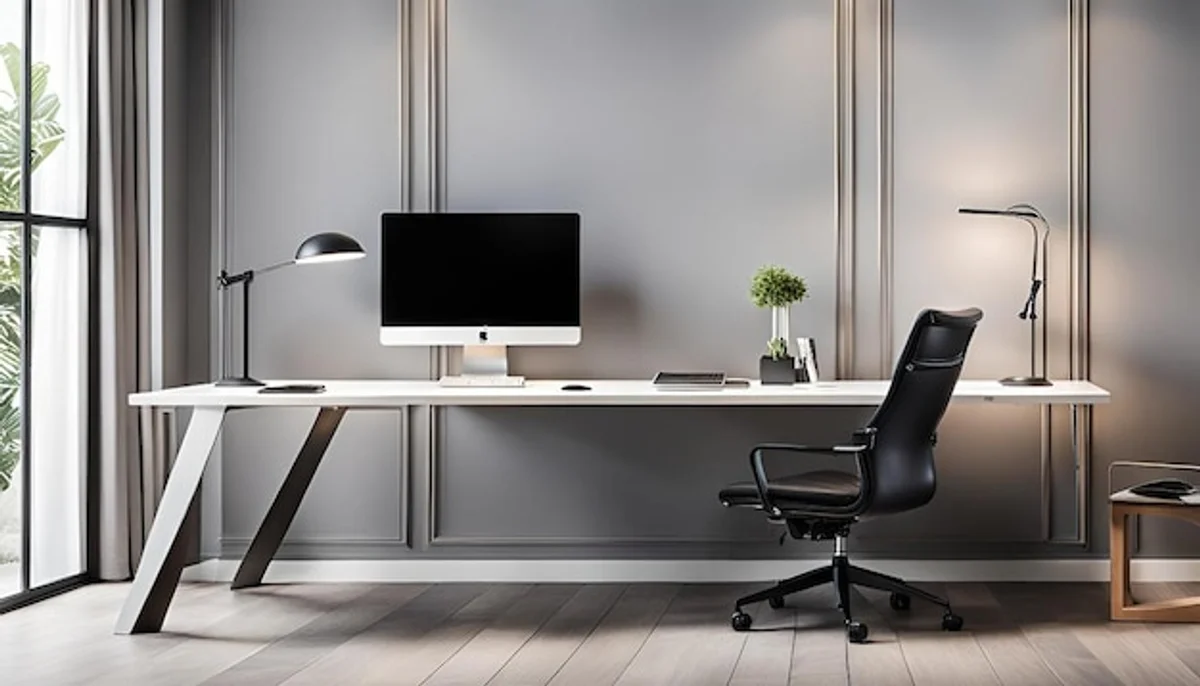 minimalist cable management home office