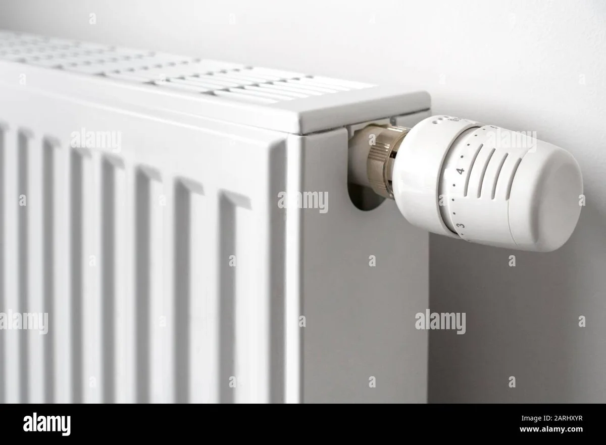 thermostatic radiator valve closeup in czech household