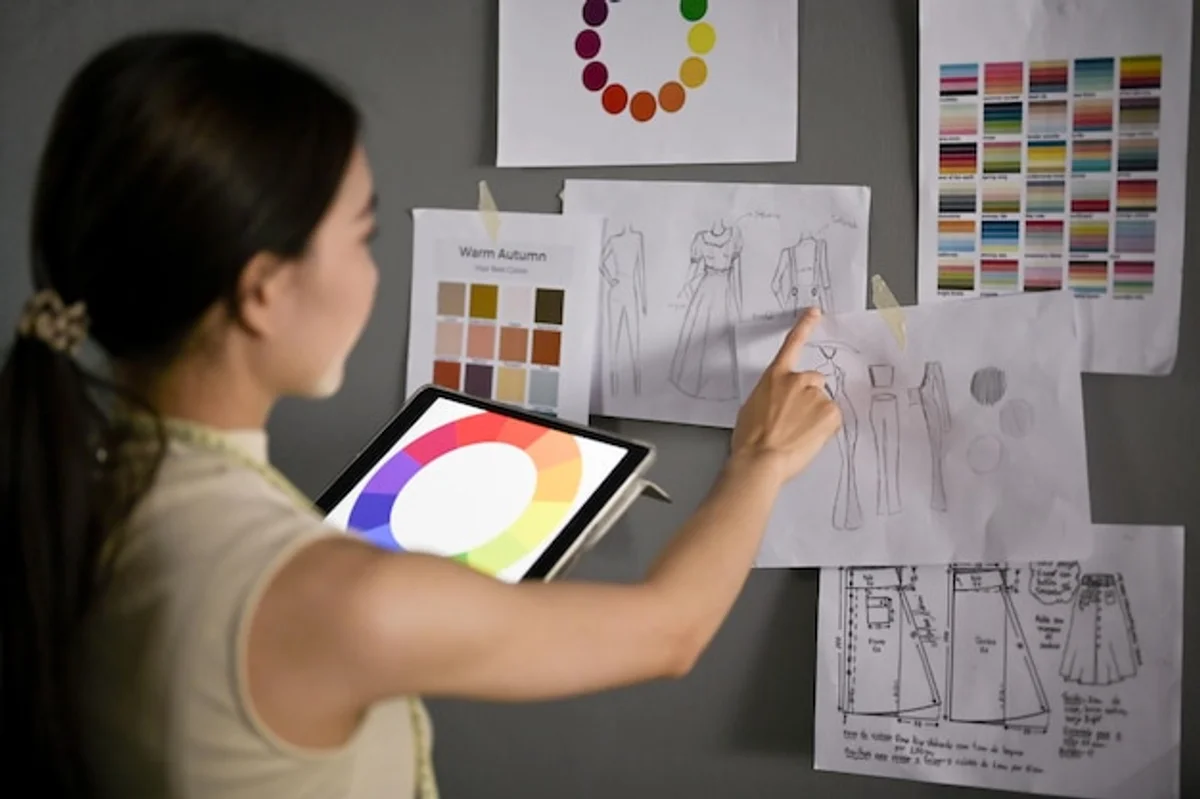 digital artist autumn creative workspace futuristic tablet