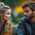 autumn couple communication cozy leaves