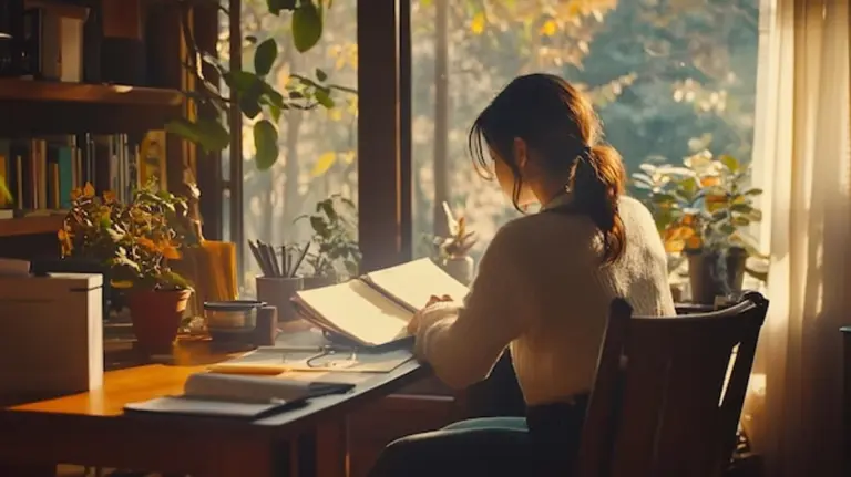 focus autumn productivity home workspace