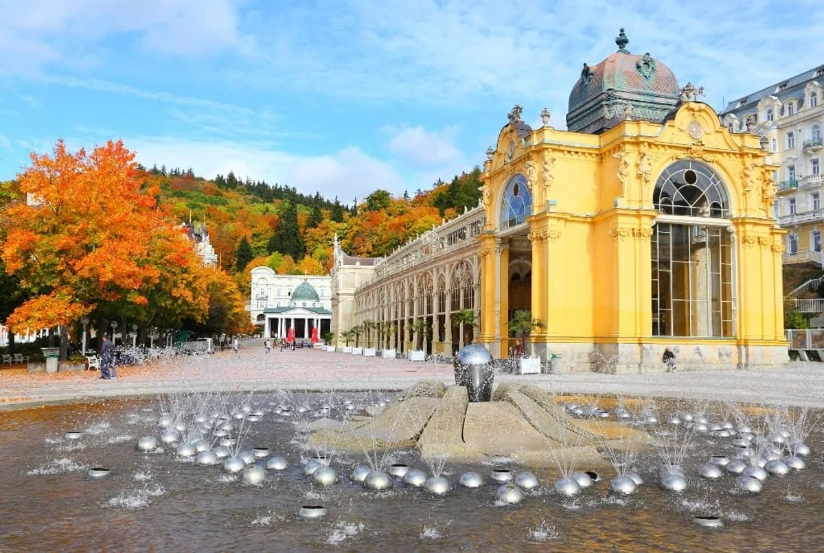 cozy autumn travel in Czech spa town
